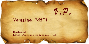 Venyige Pál névjegykártya